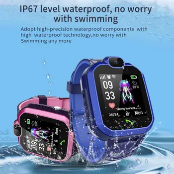 

Waterproof Kids Smart Watch Phone Position Water Resistant Children Wrist Watch Smartwatch Girls Boys Blue Pink