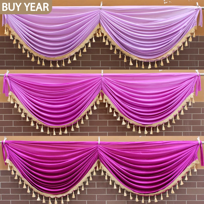 2021 New Decor Home for Living Room Wedding Stage Layout Fabric Curtain Stairs Handrail Party Decorations Custom Valance | Дом и сад