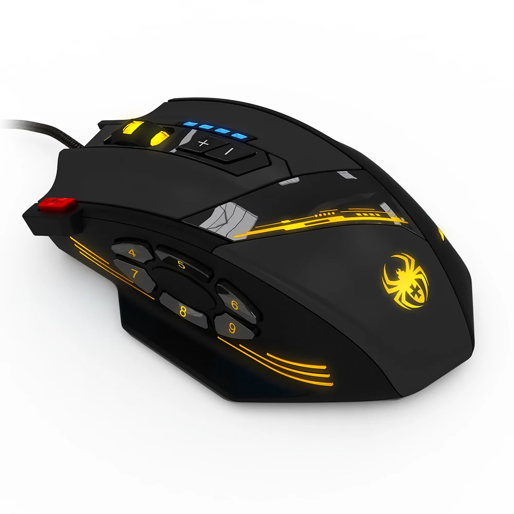 Pаспродажа ZELOTES C 12 проводная мышь USB оптическая игровая мышь 12 программируемых кнопок компьютерная игровая мышь 4 регулируемых dpi 7 светодиодный фонарь