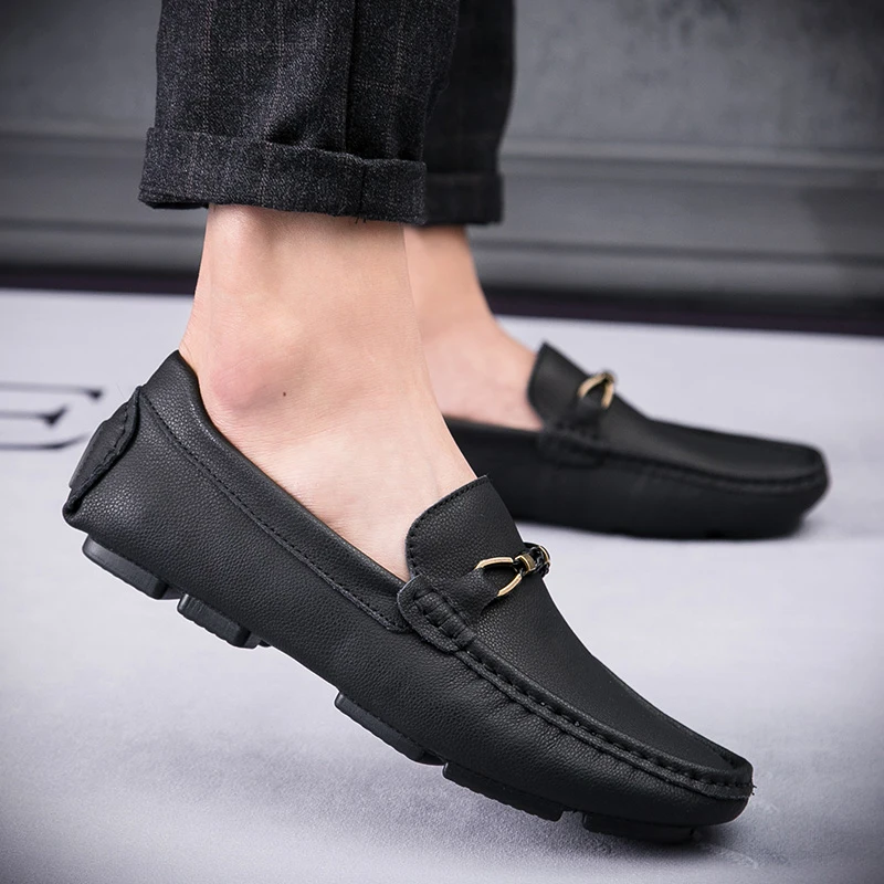 Дизайнерская мужская обувь высокого качества Роскошные Брендовые мужские лоферы Мокасины черные модные итальянские классические стильные повседневные лоферы
