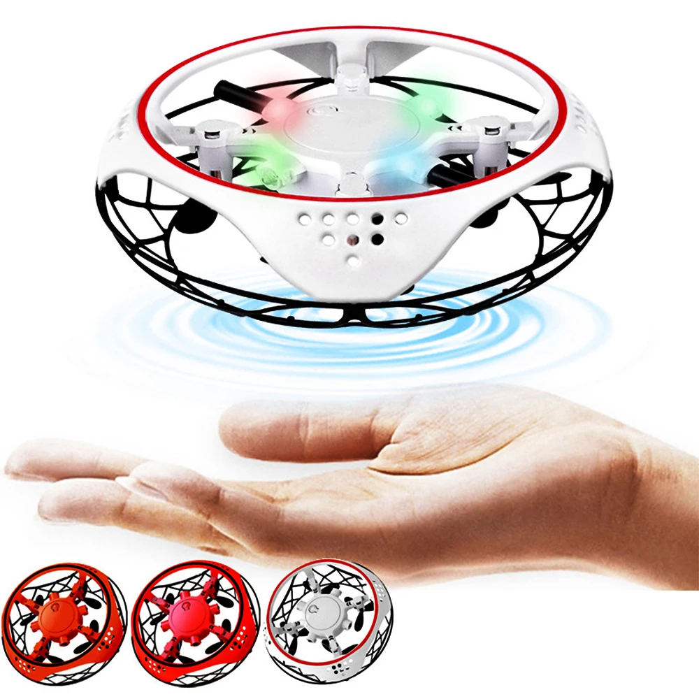 

Newest Mini Ufo Drone Toys Sensing Control RC Drone Induction Hold Anti-Collision Hand Hover Pocket Ufo LED Aircraft Kid Gift