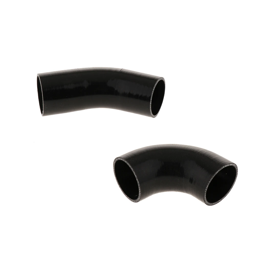 2Pcs High Temperature Resistant 63mm Silicone Rubber Vacuum Hose Black