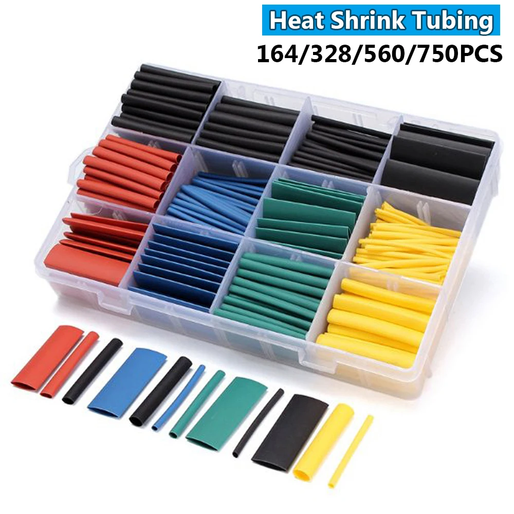 127-750Pcs Heat Shrink Sleeving Tube Assortment Kit Shrinkage Sheath Connection Wire Wrap Cable Waterproof Electrical Insulation 24 volt to 12 volt converter