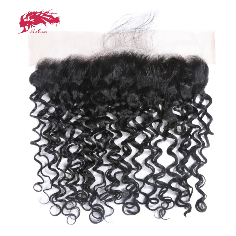 

Human Hair 13X4 Pre Plucked Lace Frontal Closure Brazilian Water Wave Virgin Human Hair Natural Hairline With Baby Hair