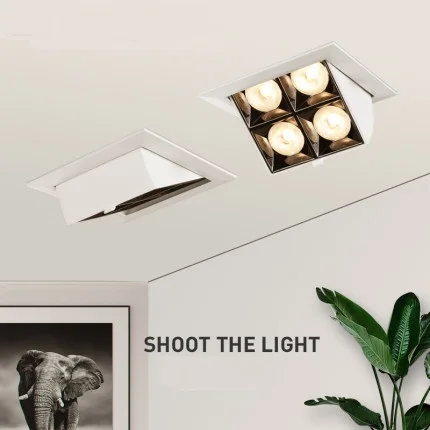 

1pcs super bright 4 head square dimmable LED downlight recessed downlight 20w ac85-265V indoor lighting LED light