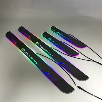 

LYQ led moving door scuff for TOYOTA Mamry ynamic door sill plate welcome lamp lining overlay Flow/fixed light