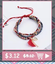 Ethnic Bohemian Tassel Beach Charm Bracelets For Women Boho Multilayer Beads Crystal Beaded Jewellery Bracelet Set Femme 2019