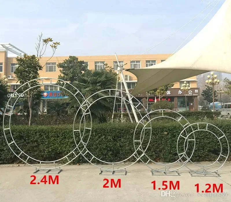 

Bridal Large Iron Round Ring Arches Frame Background Decoration Flower Door Frame Wedding Decoration Props 4 size
