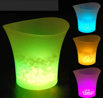 

Creative Waterproof Changing Plastic Ice Bar Beer Bucket Nightclubs LED Light Up Champagne Beer Bucket Bars Night Party LA98