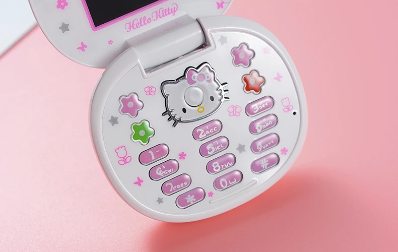 Милый мини-телефон hello kitty для девочек K688+ четырехдиапазонный флип-мобильный телефон с мультяшками разблокированный детский мини-телефон с двумя sim-картами