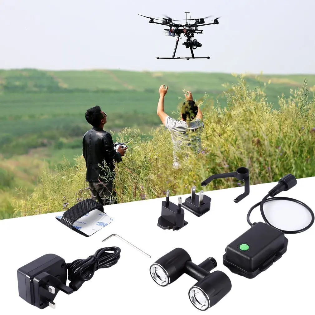 

Black Inspire 1 LED Headlamp Headlight Spotlight Night Light Navigation Light 200-500m Distance for DJI Inspire Series