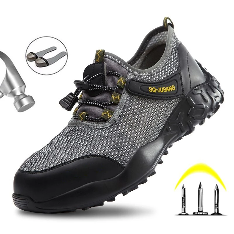 Breathable Safety Shoes Work Safety Boot Steel Toe Men Shoes Indestructible Shoes Men Boots Summer Male Work Sneakers Ryder 48