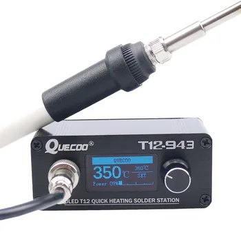 

New MINI T12-943 OLED-STM32 1.3inch Digital display soldering station electronic welding iron DC Version Portable with iron tips