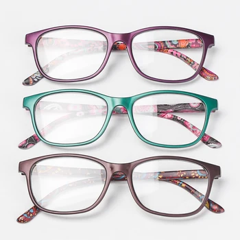 

2019 New Fashion Women Flower Print Resin Reading Glasses Lady Eye wear Protector Glasses Presbyopic +1.0~+4.0