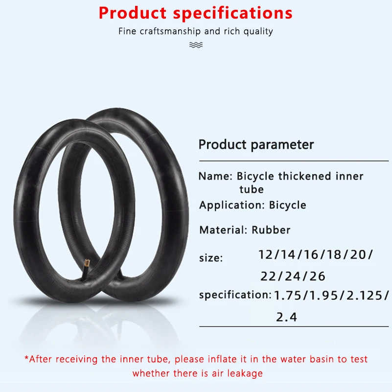 Bike Tires Bicycle Inner Tube 12/14/16/18/20/24/26 inches Schrader Tyres Thicken BMX MTB Bike Cycling Tire Rubber Tubes