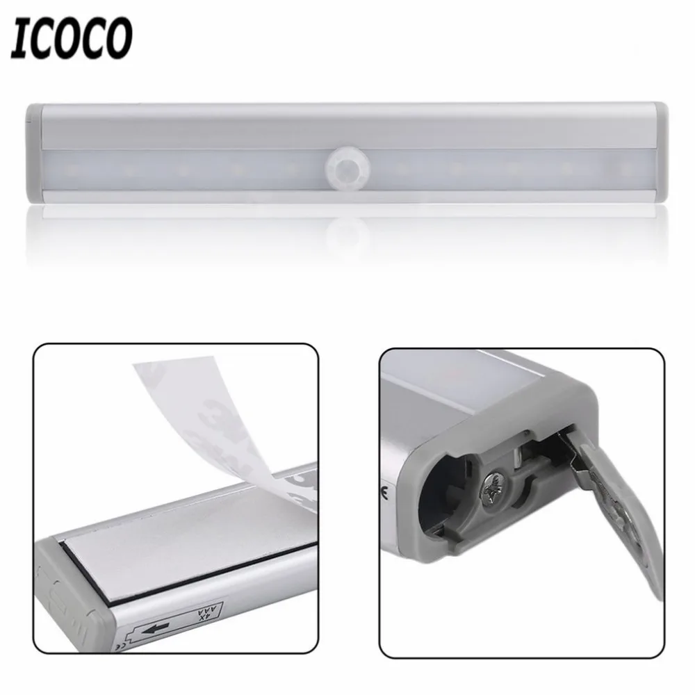 High Bright TDL-7120 10 LED IR Infrared Motion Detector Wireless Sensor Lighting Closet Night Lamp Cabinet Wardrobe Light