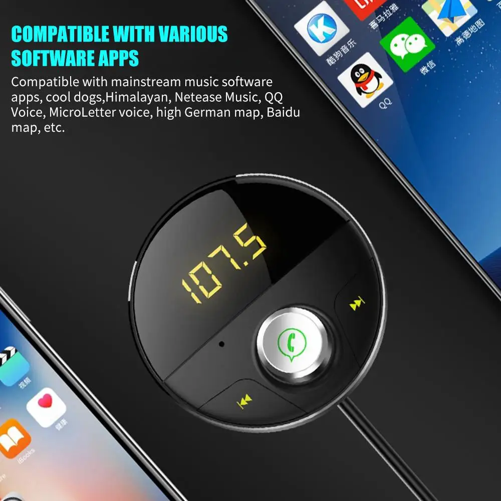 Mp3-плеер автомобильный fm-передатчик Авто умный беспроводной Bluetooth передатчик Hands-Free TF карта 12-24V HY-62 электронный