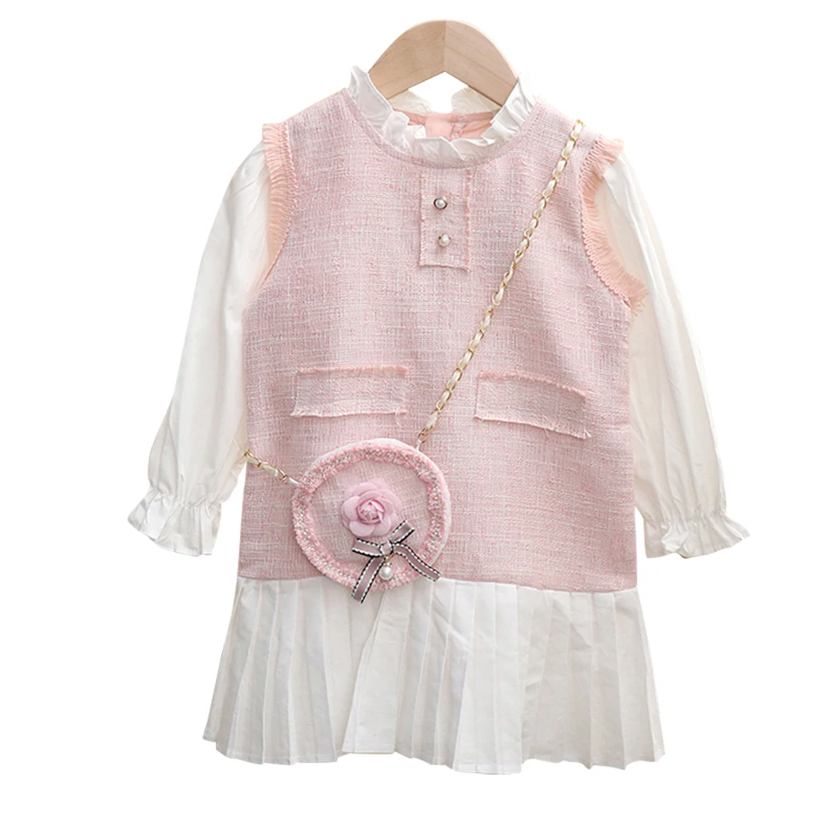 

Toddler Baby Girl Dresses Plaid Pattern Girls' Dresses Patchwork Kids Dress Autumn Winter Girls Clothing