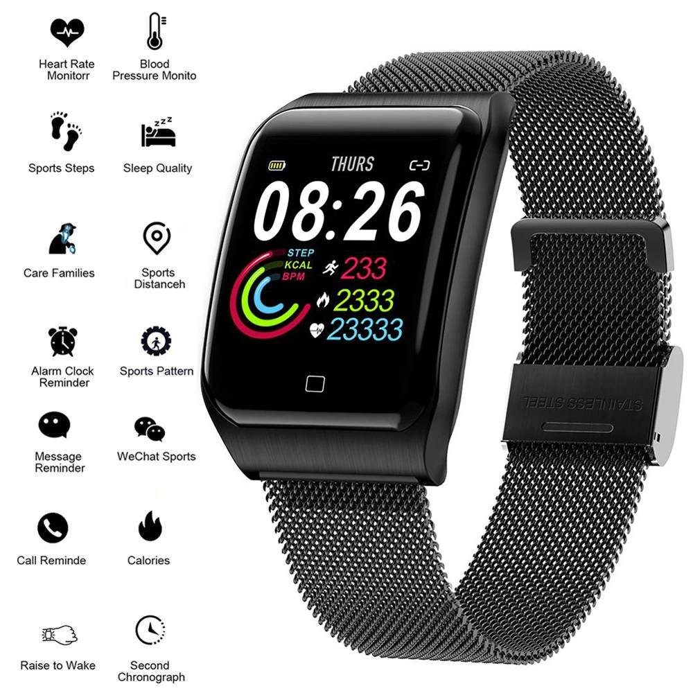 F9 Smart Watch Men IP68 Waterproof Steel Case Strap Heart Rate Blood Pressure Monitor 200Mah Battery Sport Smartwatch Wristbands |