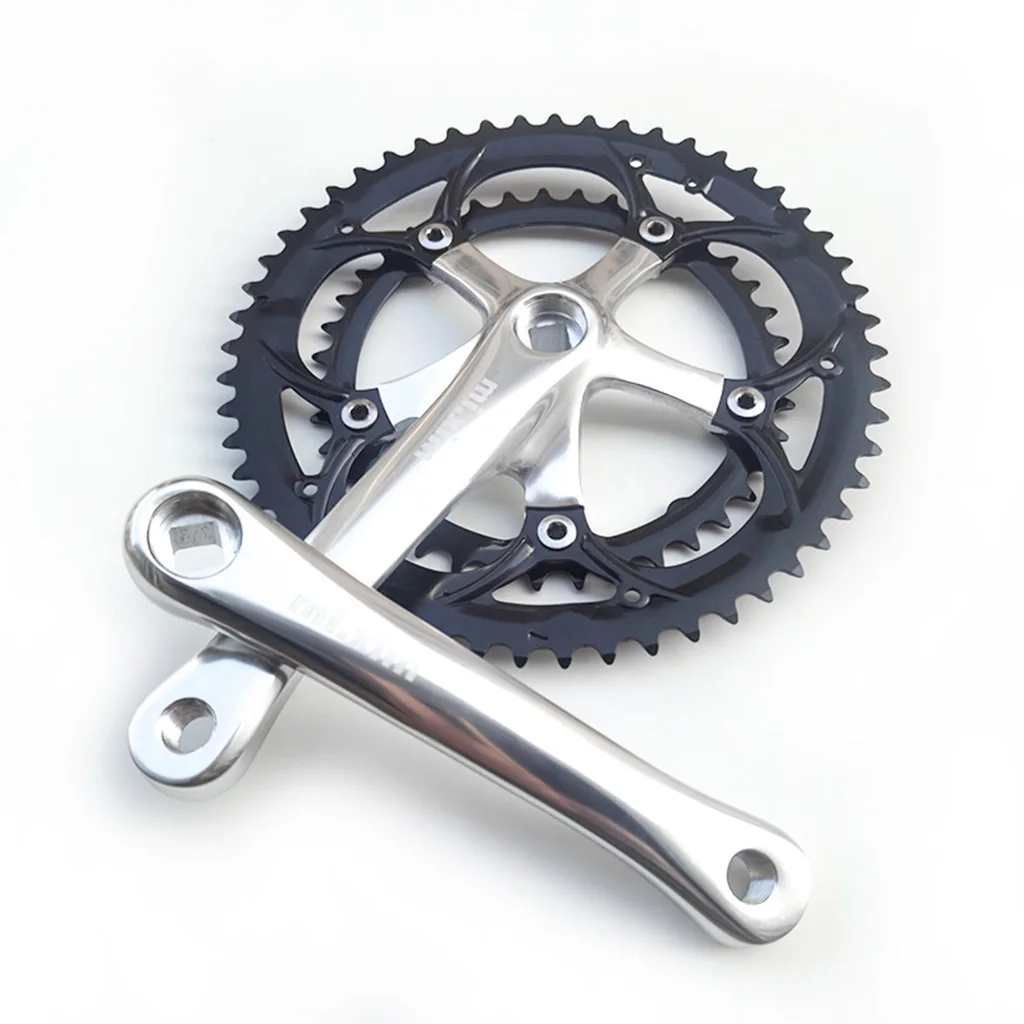mi.Xim Bike Crankset 39-53T 6-10 Speed Double Chainring 130BCD 165mm Crankarms Cycle Fixed Gear Left Right Crankarms Cassettes