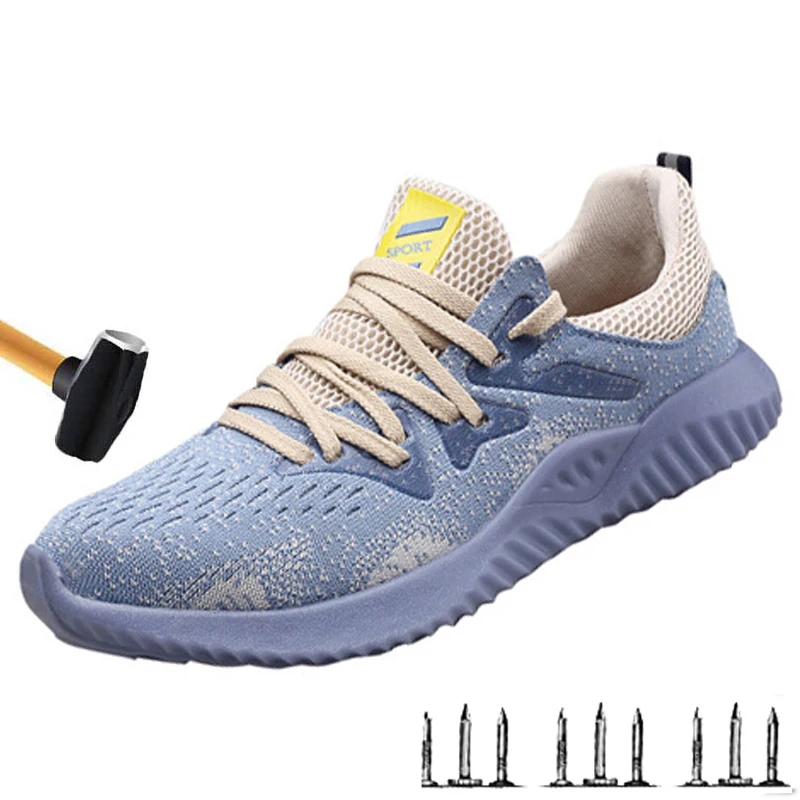 

Men's Safety Boots Summer Breathable Deodorant Mesh Soft Bottom Work Shoes Men's Outdoor Anti-smashing Anti-piercing Steel Shoes