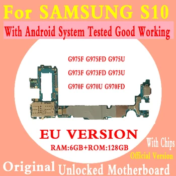 

Original Unlocked Logic Board For Samsung Galaxy S10 Plus G970F G973F G975F G975FD G975U Android 9 Motherboard 128GB With chips