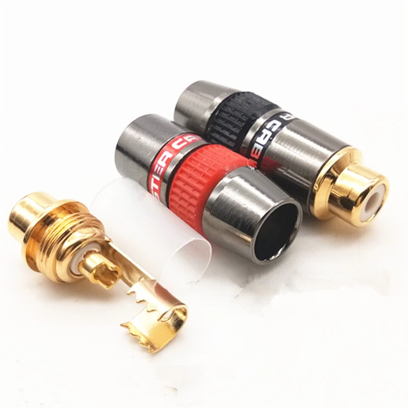 

good quolity RCA welding RCA Male / RCA Female Copper Gold Plated Audio socket Adapter Plug Converter Connectors for HIFI Audio