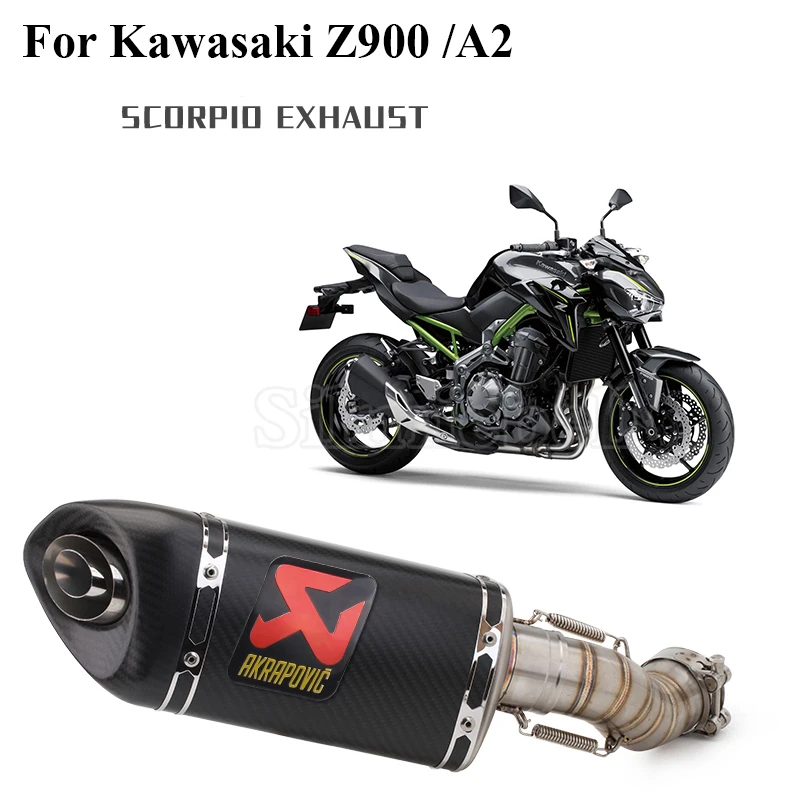 Выхлопная труба для мотоцикла Akrapovic Kawasaki Z900 A2 2017 2018 2019 из углеродного волокна