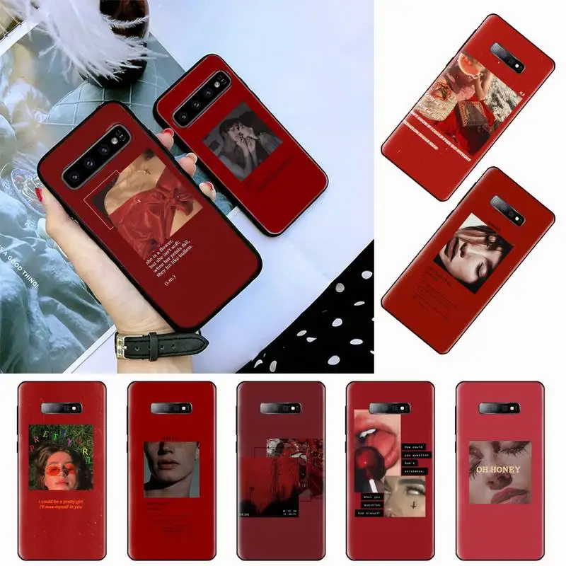 aesthetics Flower pattern painting Phone Case For Samsung Galaxy S8 S9 S10 Plus Lite S10E Note 3 4 5 6 7 8 9 10 Pro cover | Мобильные