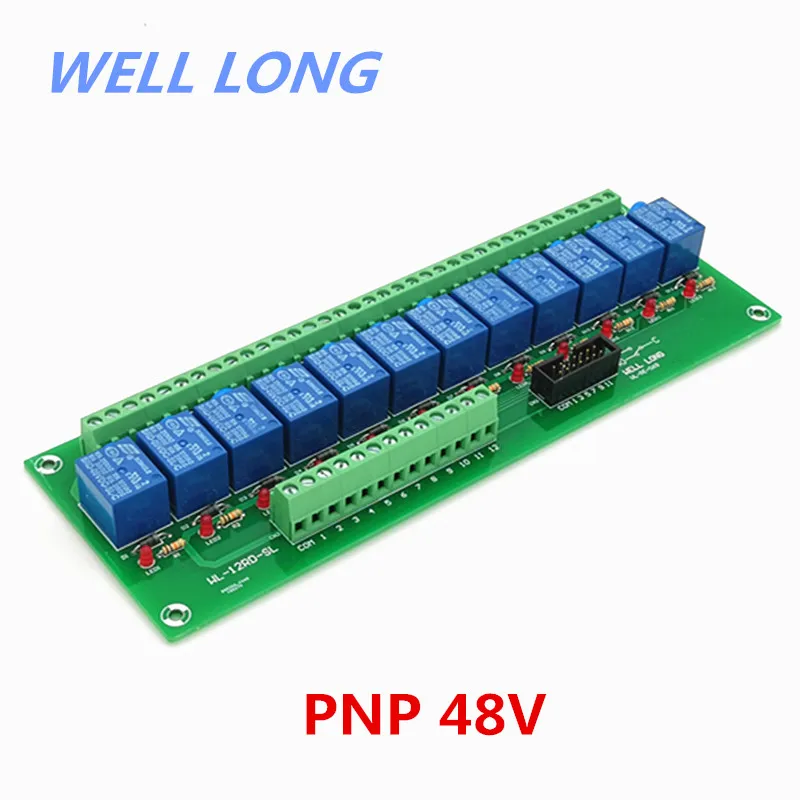 

12 каналов PNP тип 48 В 10A мощность релейный интерфейс модуль, SONGLE SRD-48VDC-SL-C реле.