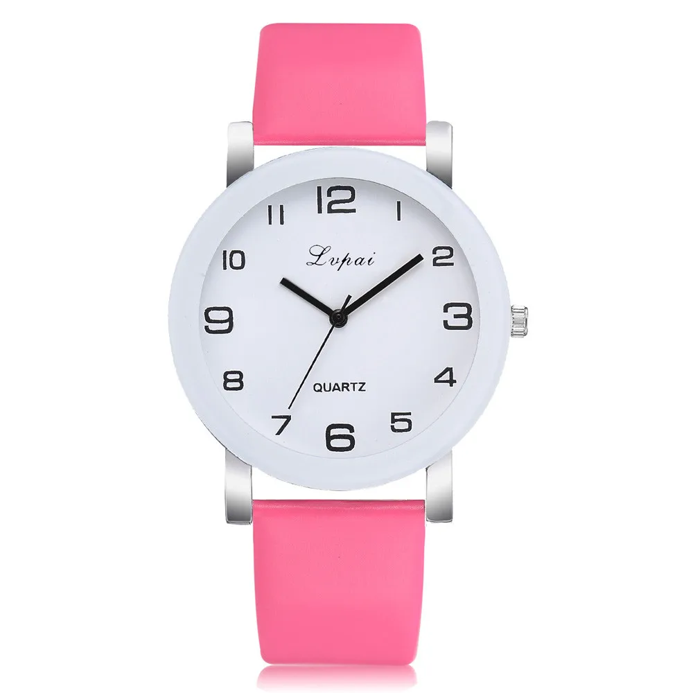 Женские Простые Часы повседневные кварцевые часы с кожаным ремешком аналоговые наручные часы Розовый подарок часы reloj mujer relogio feminino - Цвет: A