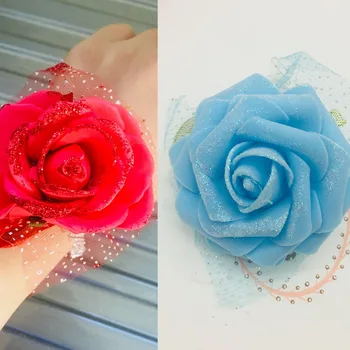 

New Style Wedding Supplies Bride Wrist Flower Bridesmaid Handed Flower Sisters Flower Wrist Model PE Rose