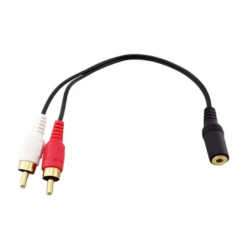 

1pc Gold 3.5mm 1/8" Stereo Female Mini Jack To 2 Male RCA Plug Adapter Audio Y Cable 20cm