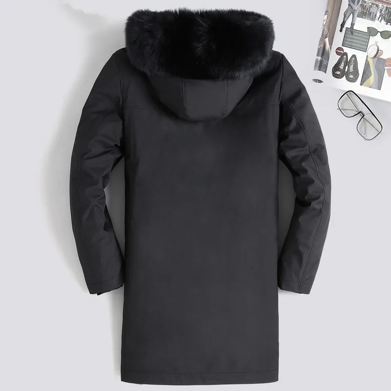 

Mink Liner Duck Down Winter Coat Men Real Fur Parka for Mens Clothing Plus Size Casaco 8235 YY820