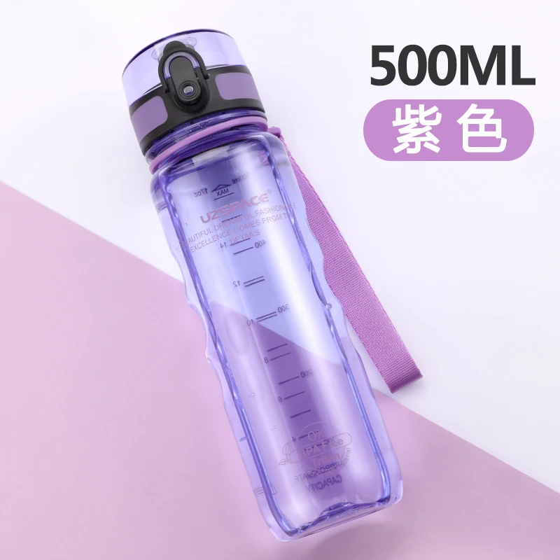 Многоразовые бутылки для воды для заварки, пластиковые, для спорта на открытом воздухе, путешествий, розовые, личные, герметичные, портативные контейнеры для питьевой воды KK60SH - Цвет: 500ml