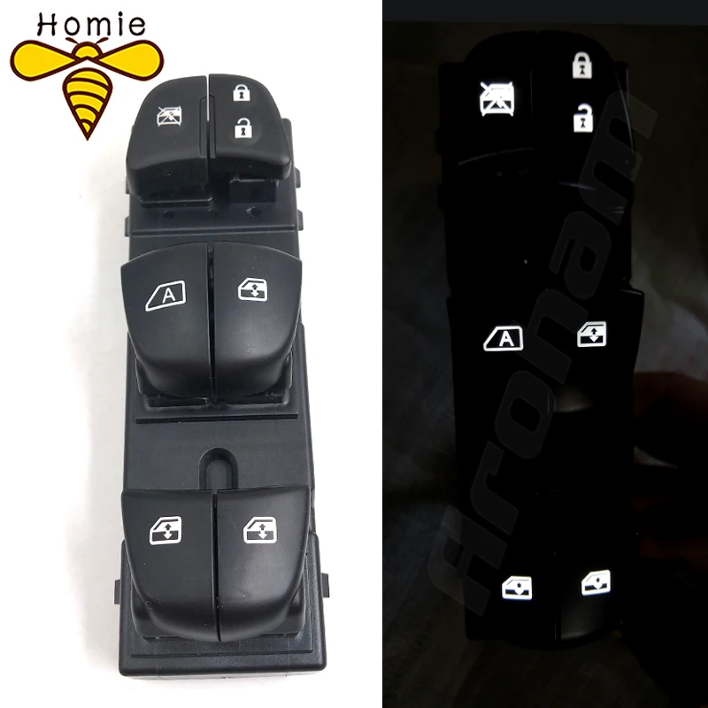 New Starter Electric Power Window Switch With White Light For Renault Kadjar 2015 2016 2017 2018