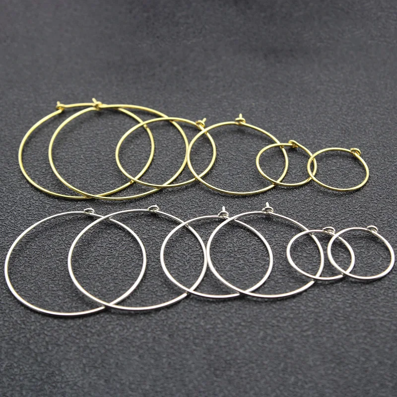 

0.8mm thick 925 Sterling Silver Earring Hoops Earrings Big Circle Ear Wire Hoops Earrings Wires For DIY Jewelry Making Supplies
