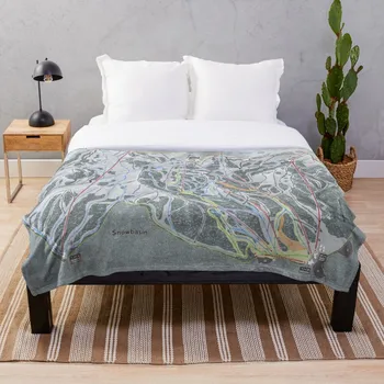 

Snowbasin Resort Trail Map Throw Blanket Soft Sherpa Blanket Bed Sheet Single Knee Blanket Office Nap Blanket