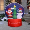 60cm/100cm Giant Santa Claus Christmas Tree Snow Globe Inflatable LED Toys Yard Outdoor Blow Up Decoration Christmas Party Prop 2