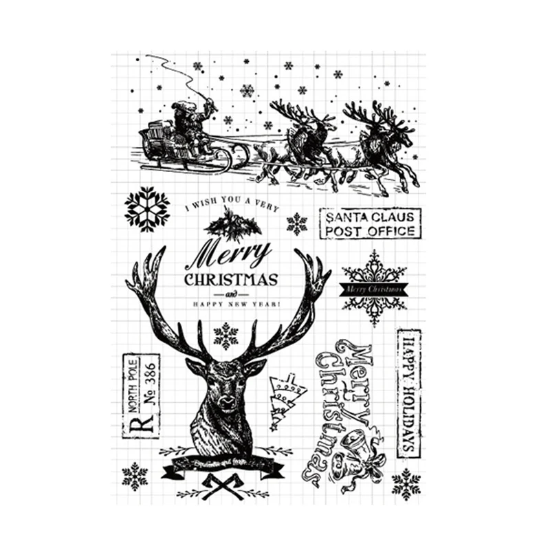 Прозрачные штампы Ретро билета для DIY Скрапбукинг карты Рождество Санта Клаус прозрачные штампы изготовление альбома ремесло новые штампы Декор - Цвет: SEC5