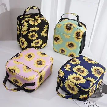 

Portable Printed Thermal Insulated Lunch Container Box Storage Bag Picnic Tote Pouch