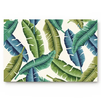 

Summer Green Tropical Plant Palm Leaves Living Room Doormat Home Environmental Protection Bathroom Door Non-slip Floor Mat