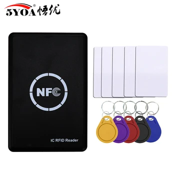 RFID Card Reader Copier Duplicator Key fob NFC Smart Card Reader Writer 13.56MHz Encrypted Programmer uid keyfobs 1