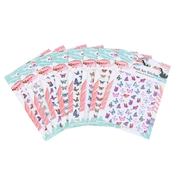 

8Pcs Butterfly Pattern Durable Premium Longlasting Holographic Helpful Laser Convenient Nail Sticker for Women Girls