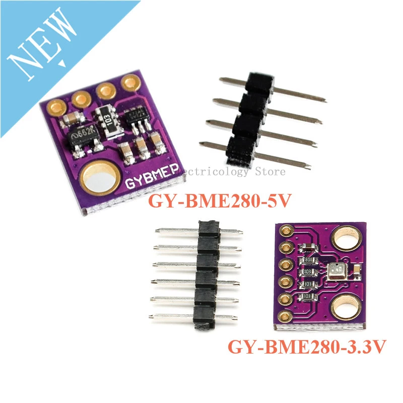 GY-BME280-3.3V GY-BME280-5V 5V 3.3V BME280 BMP280 Digital Temperature Humidity Atmospheric Pressure Sensor Module IIC I2C SPI |