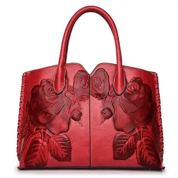 

2019 Fashion Ladies Genuine Leather Bag For Women Green Luxury Handbag Female Embossed Messenger Bag Brand Totes Bolsa Feminina