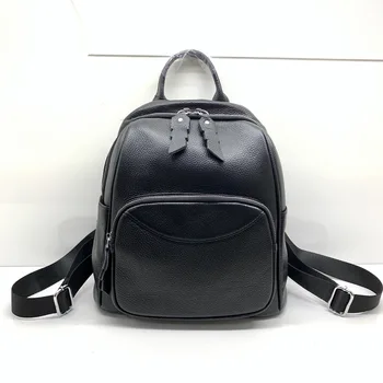 

Lychee pattern leather shoulder bag female 2020 new Korean version of the simple ladies backpack travel bag first layer cowhide