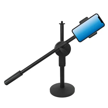 

Iron Desktop Stand High Angle Shot Universal Suspension Arm Phone Holder Portable Photography 360 Rotation Flexible Retractable