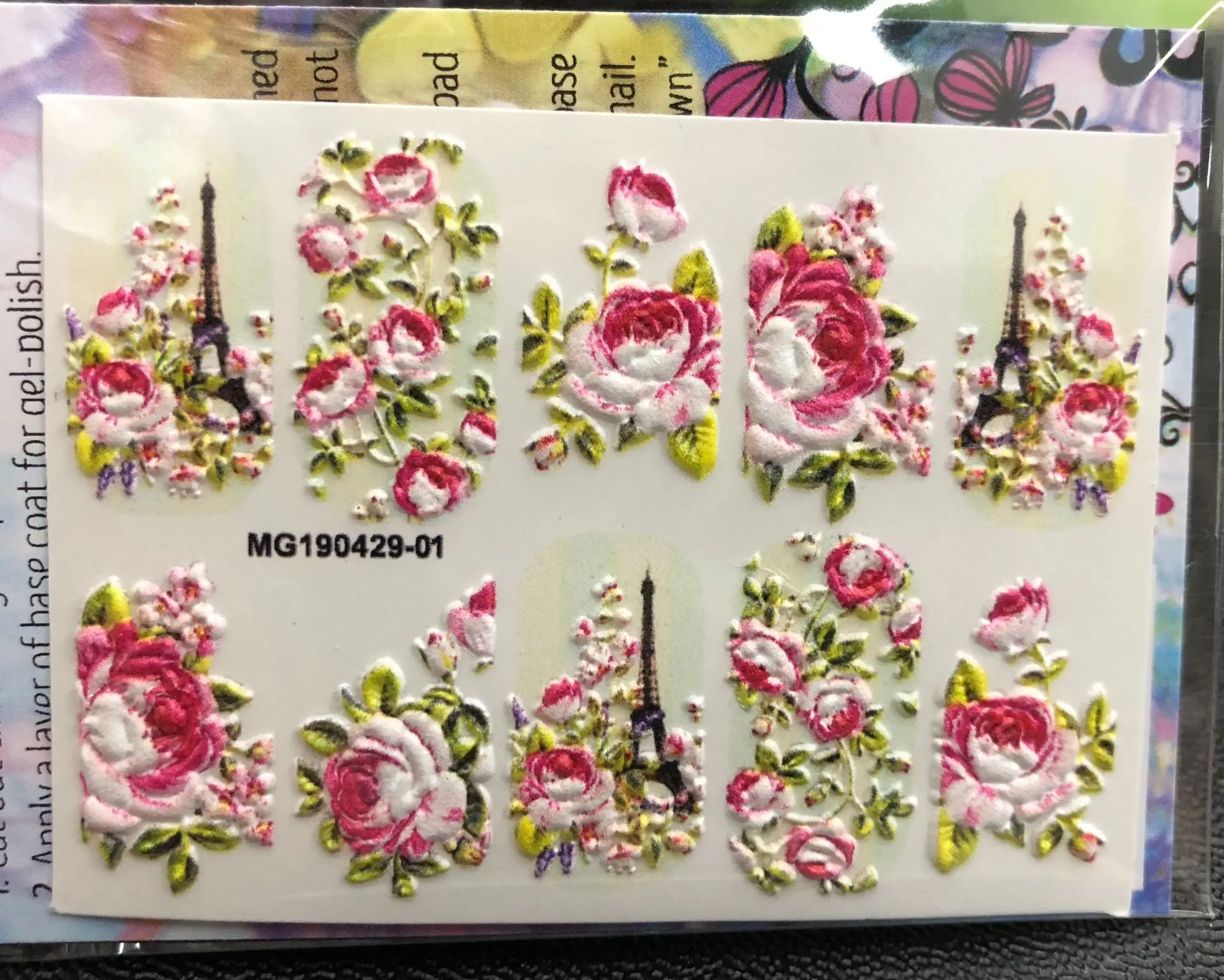 

3D Acrylic Sculpted Nail Stick Design Water Decal Experiential Nail Polish Decal