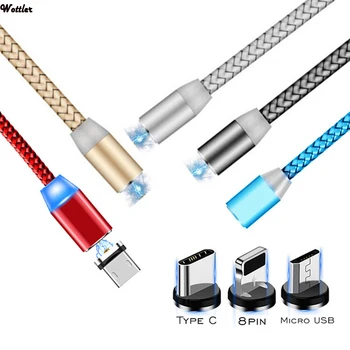 

Magnetic Cable lighting 2.4A Fast Charge Micro USB Cable Type C Magnet Charger 1M Braided Phone Cable for iPhone Xs Samsung Wire
